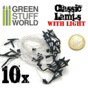 Green Stuff : Lampadaires classiques de MUR avec LED (10pcs)