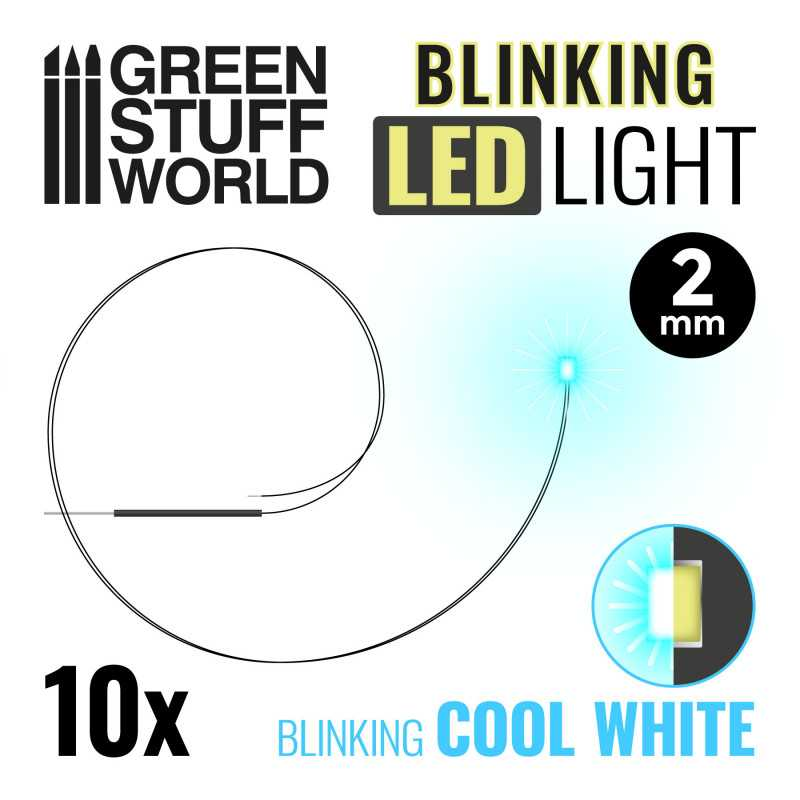 Green Stuff : Feux clinotants LED - Blanc froid - 2mm