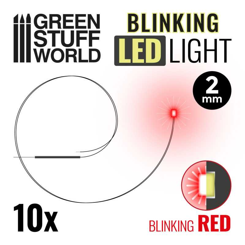 Green Stuff : Feux clignotants LED - ROUGE - 2mm