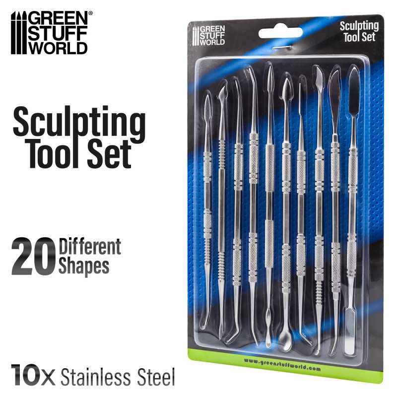 Green Stuff : Set pro d'outils de sculpture et modelage (10pcs)