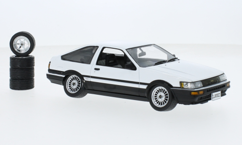 Sun Star : Toyota Corolla Levin (AE86) Blanche Noire, RHD, avec Ersatzräder - 1985