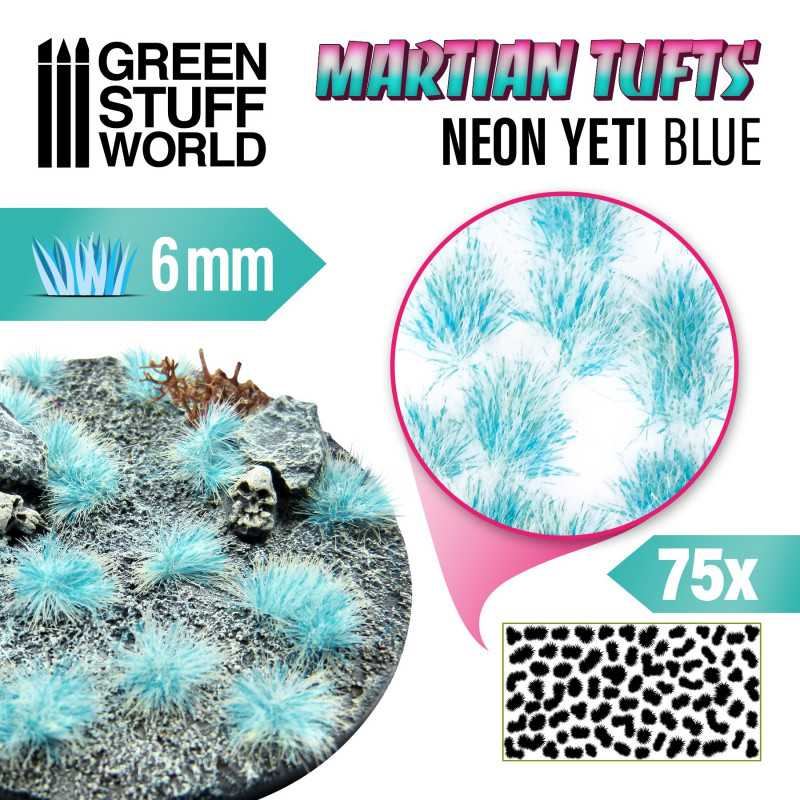 Green Stuff : Martian Tufts 6mm - Neon Yeti Blue (75pcs)