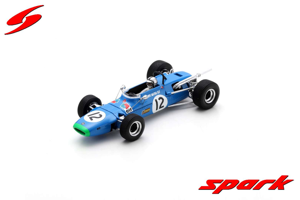 Spark model : Matra MS7 n°12 GP Reims F2 1969 Pedro Rodriguez