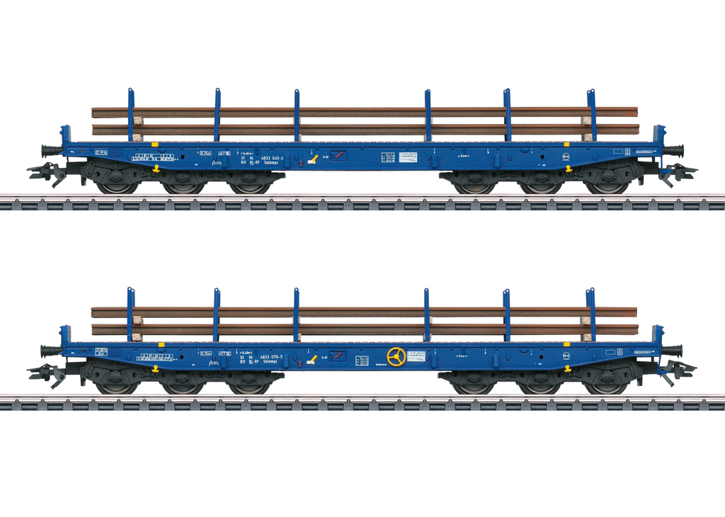 Marklin : Wagons plats salmmps pour charges lourdes - Transports de Rails - 2pcs