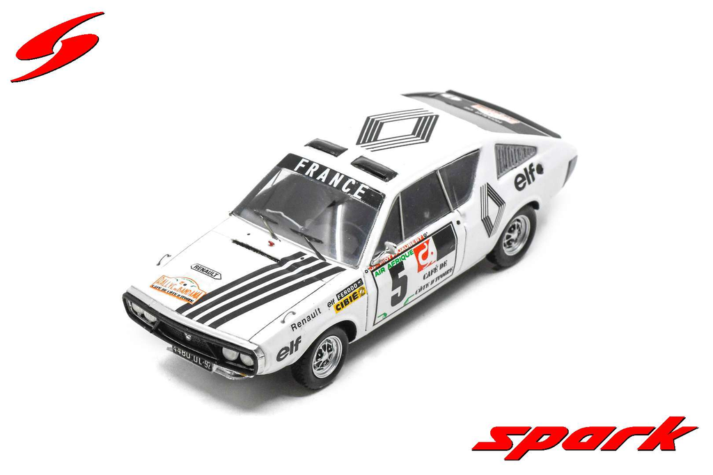 Spark model : Renault 17 No.5 Rallye du Bandama 1973 J-F. Piot - F. Jaubert
