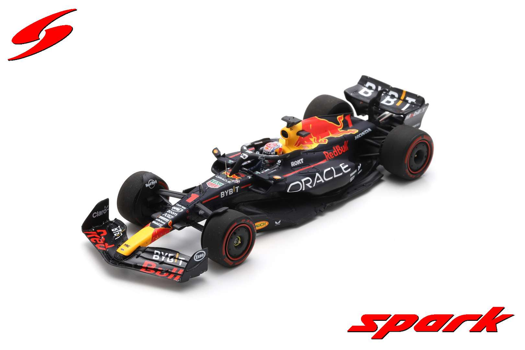 Spark model : ORACLE REDBULL RACING RB19 NO.1 ORACLE RED BULL RACING WINNER SPANISH GP 2023 40TH CAREER WIN MAX VERSTAPPEN