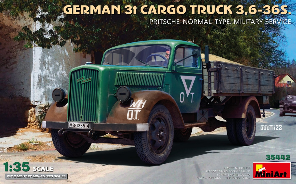 MiniArt : German 3t Cargo Truck 3,6-36S. Pritsche-Normal-Type