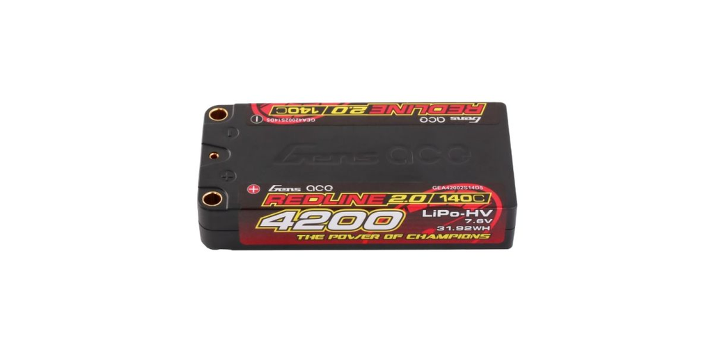 GENS ACE : Accu Lipo 2.0 Shorty 2S HV 7.6V-140C-4200 96x47x18.5mm 157g