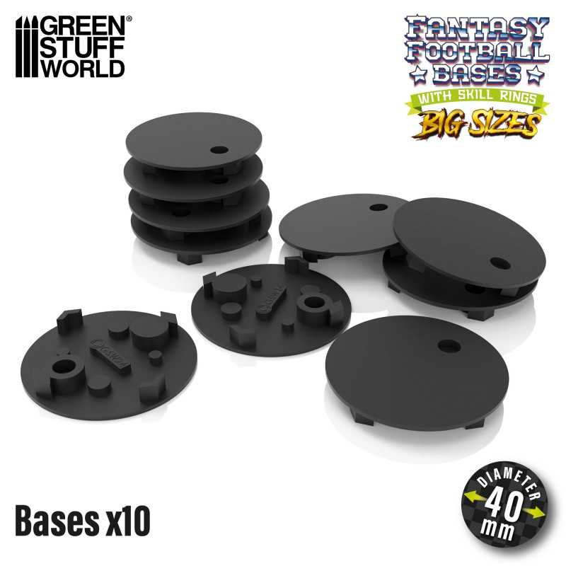 Green Stuff : Socle 40mm pour Blood Bowl (10pcs)