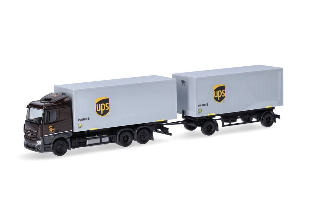 Herpa : Mercedes-Benz Actros │ Classicspace interchangeable box trailer truck "UPS"