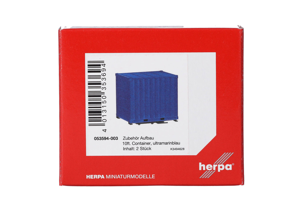 Herpa : 10 Container │ Bleu ultra Marine 