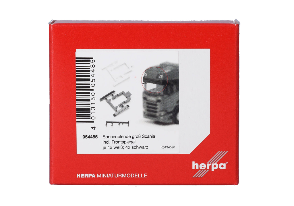 Herpa : Accessoire Pare-soleil plus grand pour Scania CR/CS, 4x noir et 4x blanc