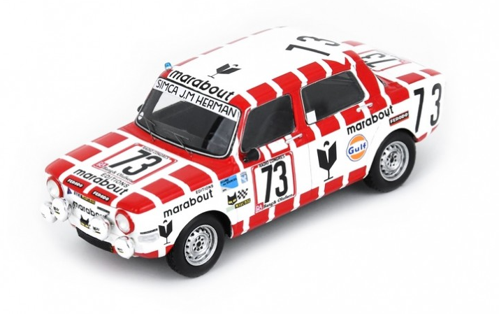 Sparkmodel : Simca 1000 Rallye 2 No.73 Marabout Racing Team 24H Spa 1974 J-M. Herman - R. Lambert