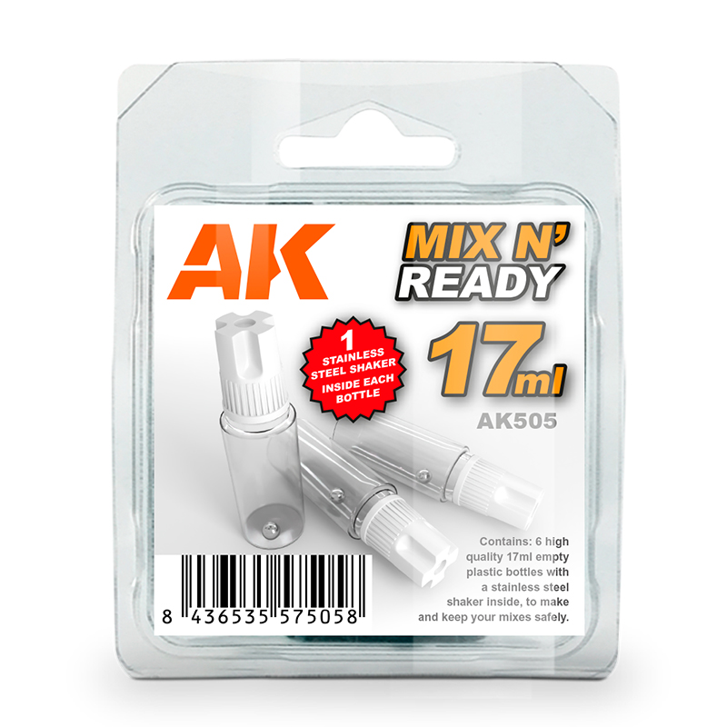 Ak interactive : 6 bouteille 17ml avec une bille acier 