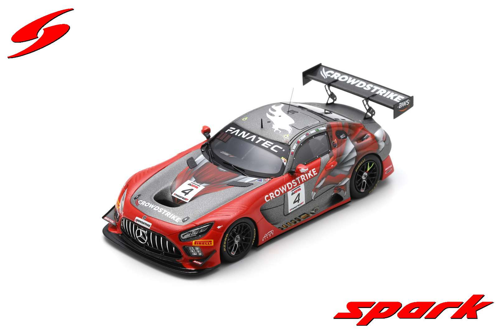 Spark model : Mercedes-AMG GT3 No.4 CrowdStrike Racing by Riley 24H Spa 2023
G. Kurtz - I. James - C. Braun - F. Fraga