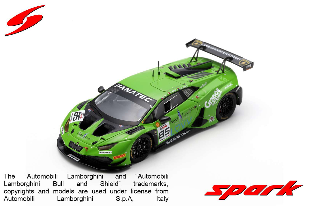 Spark model : Lamborghini Huracán GT3 EVO 2 No.85 GRT Grasser Racing Team
Winner Silver Cup 24H Spa 2023
C. Schmid - B. Hites - G. van Berlo