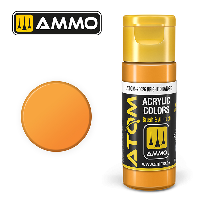 Ammo Mig : Bright Orange (20ml) │ Atom Acrylique Paint