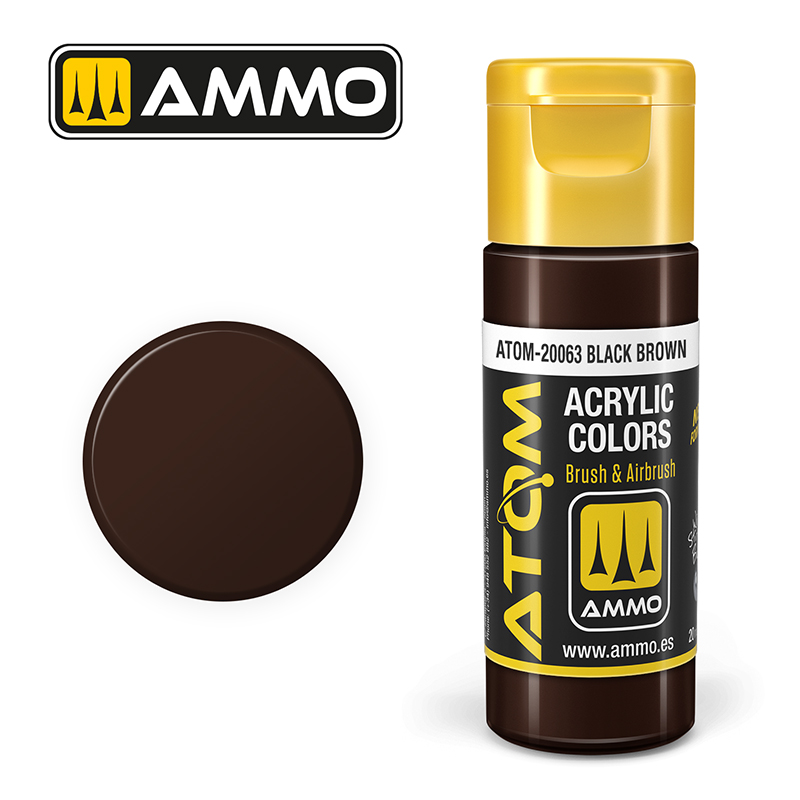 Ammo Mig : Black Brown (20ml) │ Atom Acrylique Paint