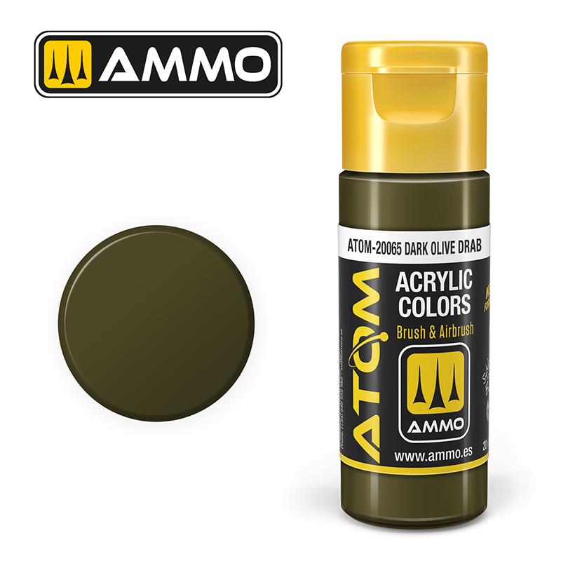 Ammo Mig : Darki Olive Drab (20ml) │ Atom Acrylique Paint