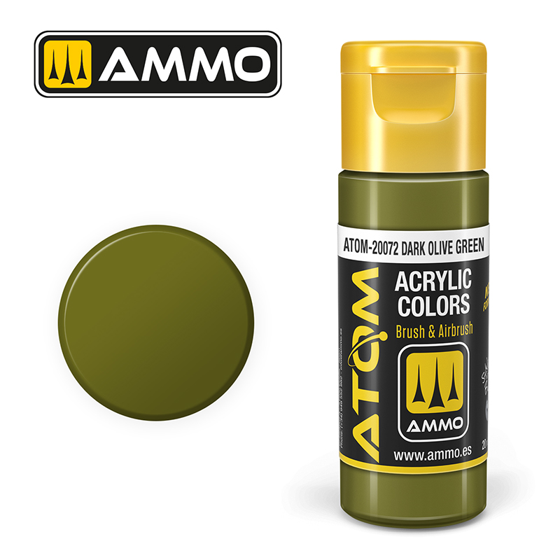 Ammo Mig : Dark Olive Green (20ml) │ Atom Acrylique Paint