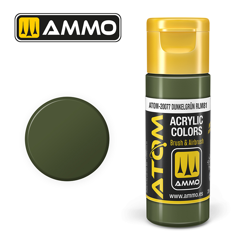 Ammo Mig : Dunkelgrün RLM81 (20ml) │ Atom Acrylique Paint