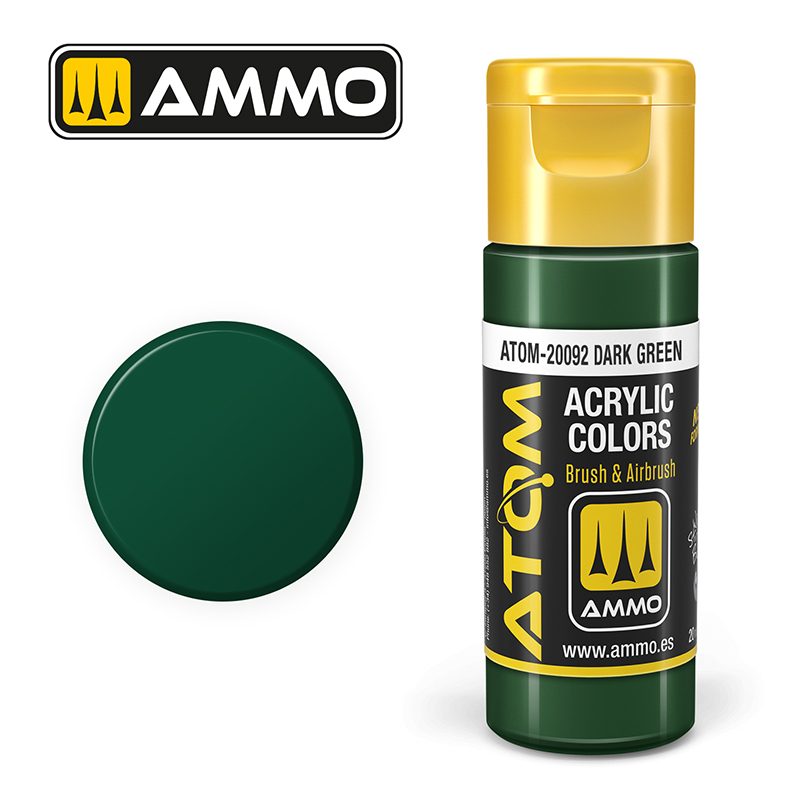 Ammo Mig : Dark Green (20ml) │ Atom Acrylique Paint