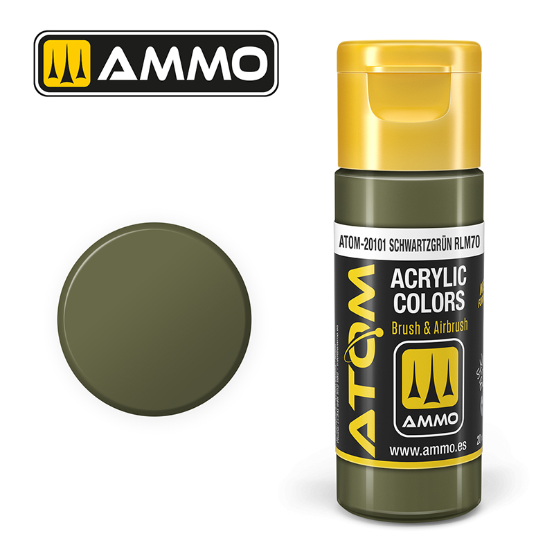 Ammo Mig : Schwartzgrün RLM70 (20ml) │ Atom Acrylique Paint