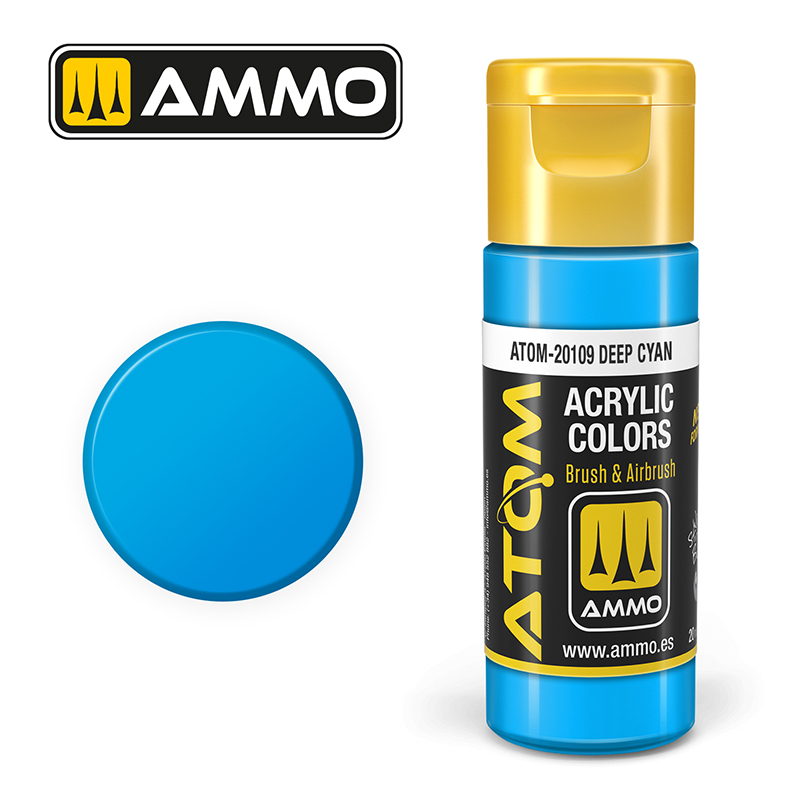 Ammo Mig : Depp Cyan (20ml) │ Atom Acrylique Paint