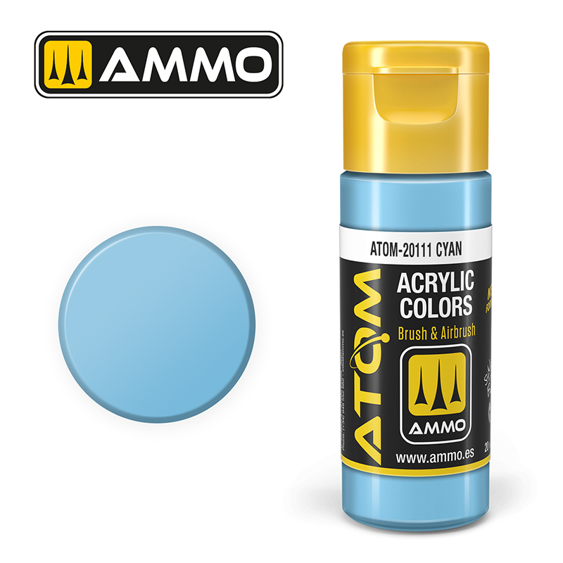 Ammo Mig : Cyan (20ml) │ Atom Acrylique Paint