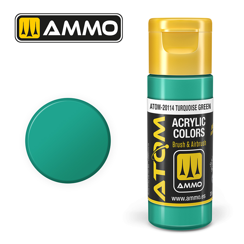 Ammo Mig : TURQUOISE GREEN (20ml) │ Atom Acrylique Paint