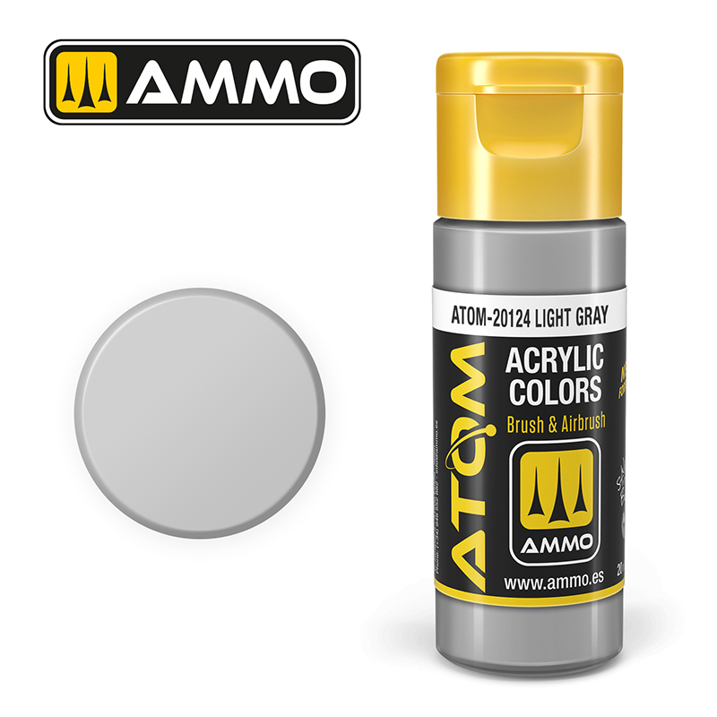 Ammo Mig : LIGHT GRAY (20ml) │ Atom Acrylique Paint