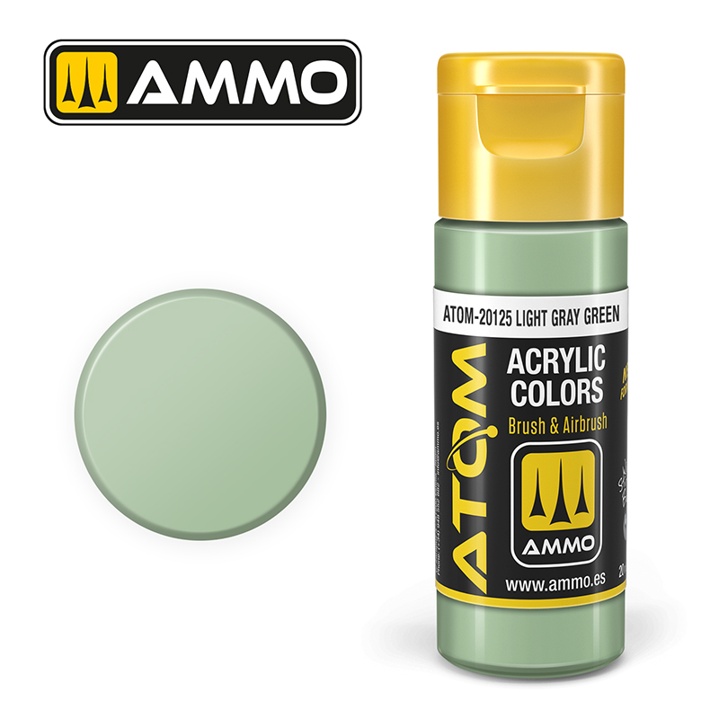 Ammo Mig : LIGHT GRAY GREEN (20ml) │ Atom Acrylique Paint