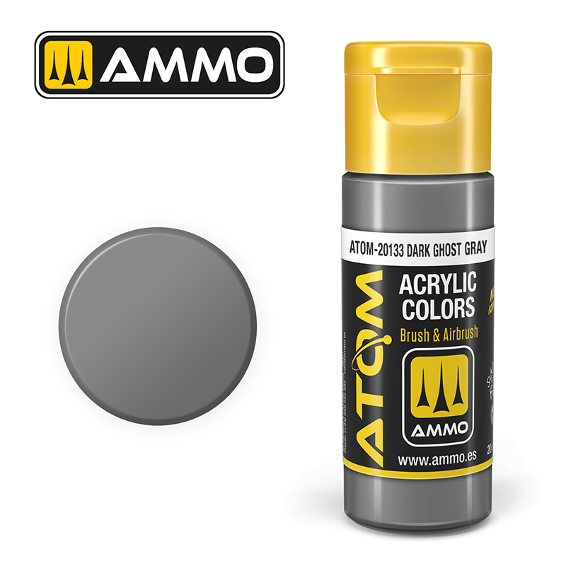 Ammo Mig : Dark Ghost Gray (20ml) │ Atom Acrylique Paint