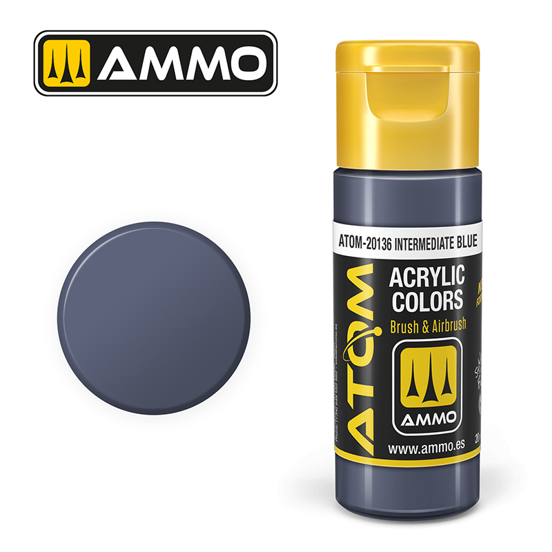 Ammo Mig : INTERMEDIATE BLUE (20ml) │ Atom Acrylique Paint