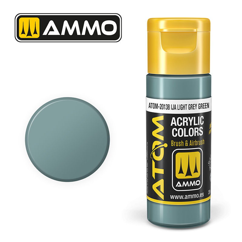 Ammo Mig : IJA LIGHT GREY GREEN (20ml) │ Atom Acrylique Paint