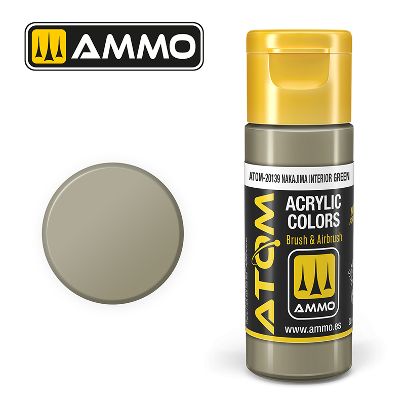 Ammo Mig : NAKAJIMA INTERIOR GREEN (20ml) │ Atom Acrylique Paint