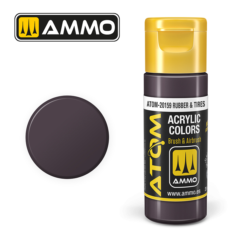 Ammo Mig : RUBBER & TIRES (20ml) │ Atom Acrylique Paint