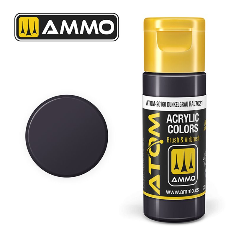 Atom : ATOM ACRYLIC COLOR DUNKELGRAU RAL7021  (20ml)