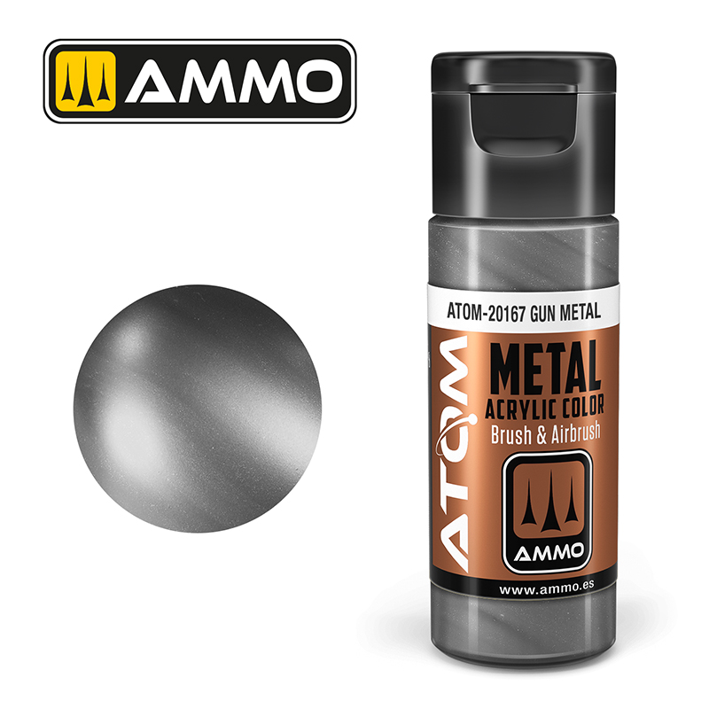 Ammo Mig : METALLIC GUN META (20ml) │ Atom Acrylique Paint