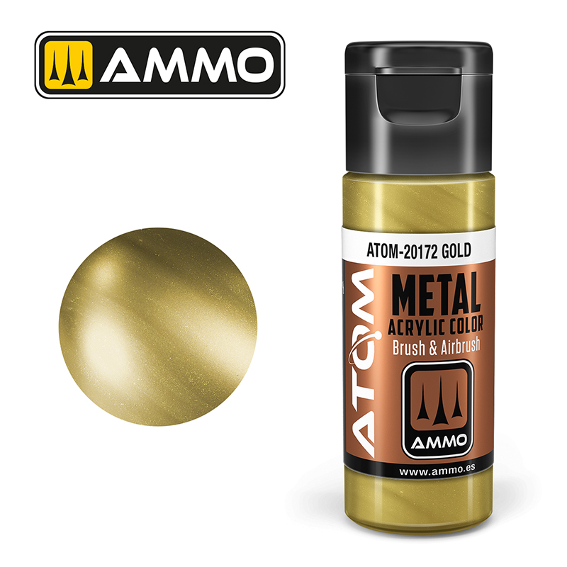 Ammo Mig : METALLIC GOLD (20ml) │ Atom Acrylique Paint