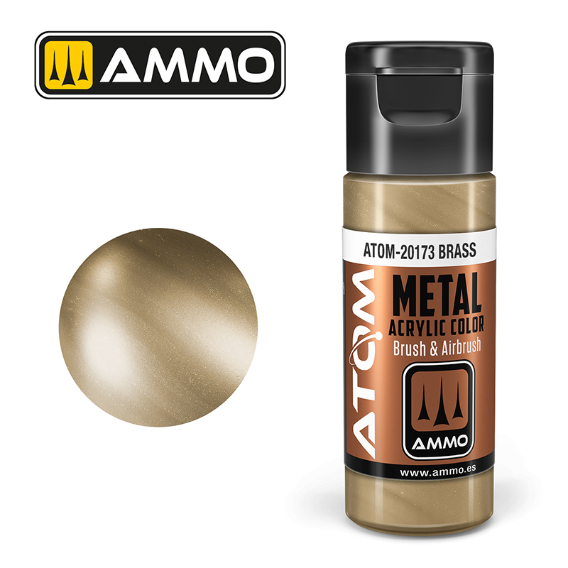 Ammo Mig : METALLIC BRASS (20ml) │ Atom Acrylique Paint