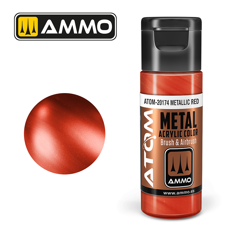 Ammo Mig : METALLIC RED (20ml) │ Atom Acrylique Paint