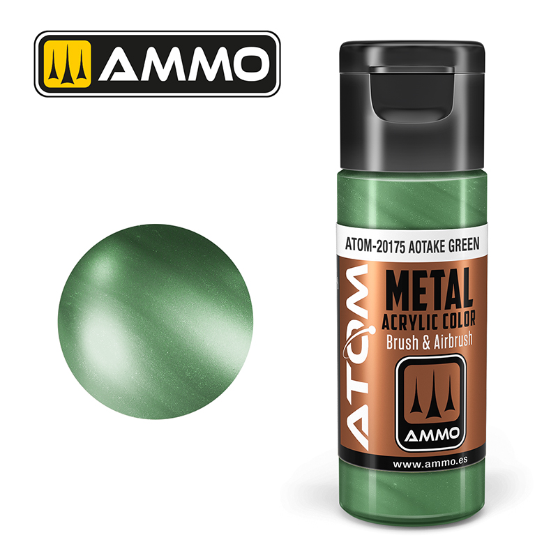 Ammo Mig : METALLIC AOTAKE GREEN (20ml) │ Atom Acrylique Paint