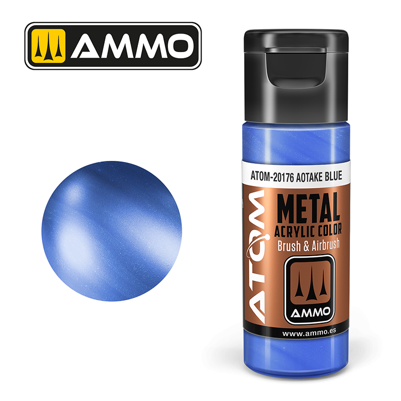 Ammo Mig : METALLIC AOTAKE BLUE (20ml) │ Atom Acrylique Paint