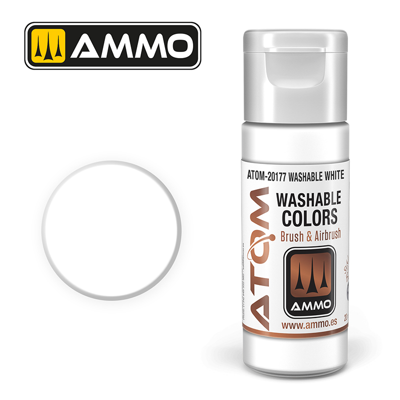 Ammo Mig : WASHABLE WHITE (20ml) │ Atom Acrylique Paint