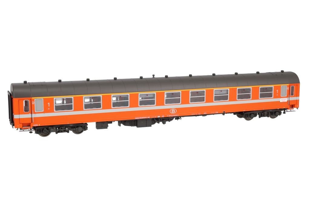 LSM 42180 LS models Voiture I4 A9 Orange Lignes Blanches toit Gris