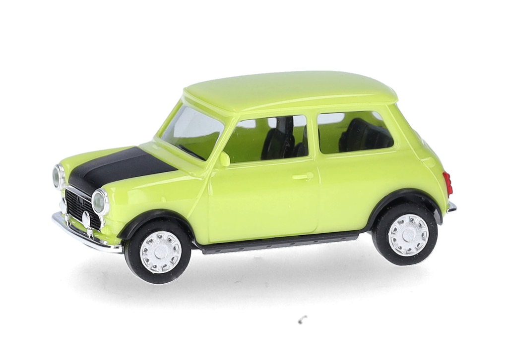 Herpa : Mini Cooper Avec volant à droite avec phares supplémentaires │Vert clair 