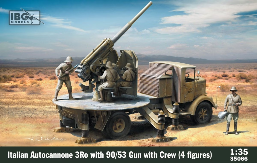 IBG Models : Italian Autocannone 3Ro with 90/53 Gun │Crew (4 Figures)