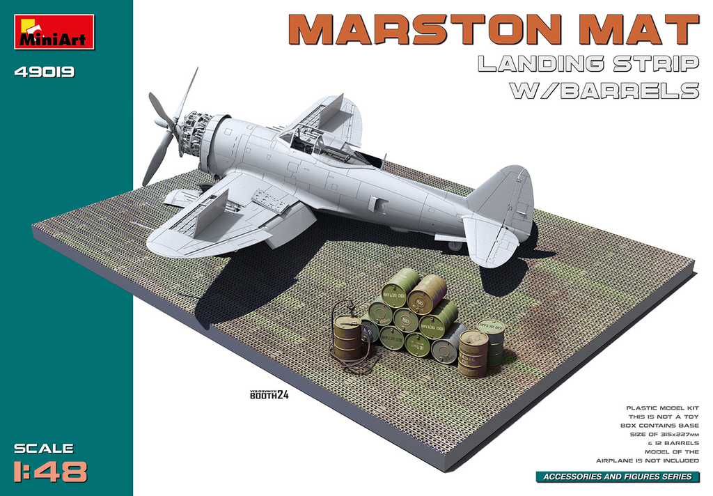 Miniart : Marston Mat Landing Strip with Barrels