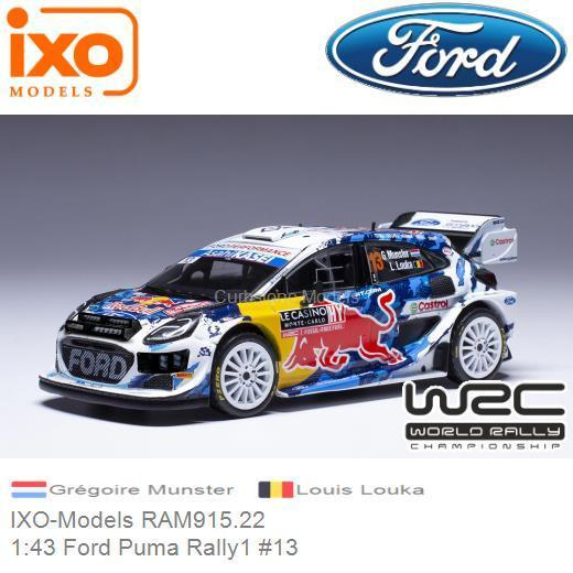 Ixo Models : Ford Puma Rally1 │ No13 Rallye Monte Carlo 2024 - Munster - Louka